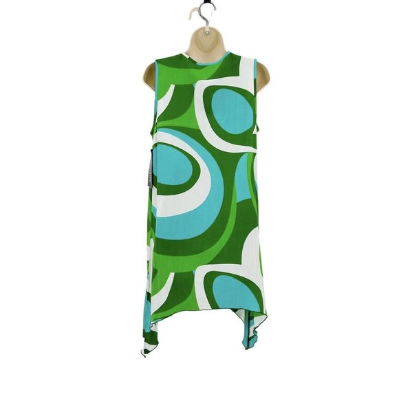 Escapada Asymmetrical Tunic Top Womens Size Small Sleeveless Tank Groovy Green - Picture 4 of 10